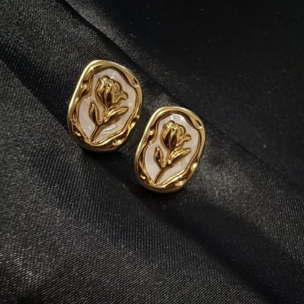 Rose Cameo Studs
