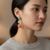The Coral Stacker Earrings - The Pastel Gem - Anti Tarnish 1 The Coral Stacker Earrings