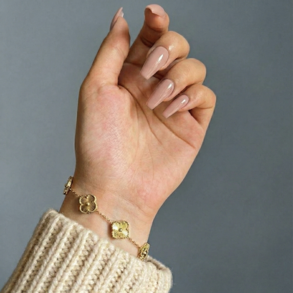 Clover Bracelet - The Pastel Gem - Imitation Jewellery - 4 Golden Clover Bracelet