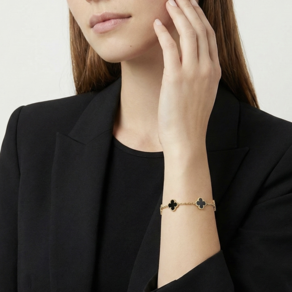 Clover Bracelet - The Pastel Gem - Imitation Jewellery - 5 Black Clover Bracelet