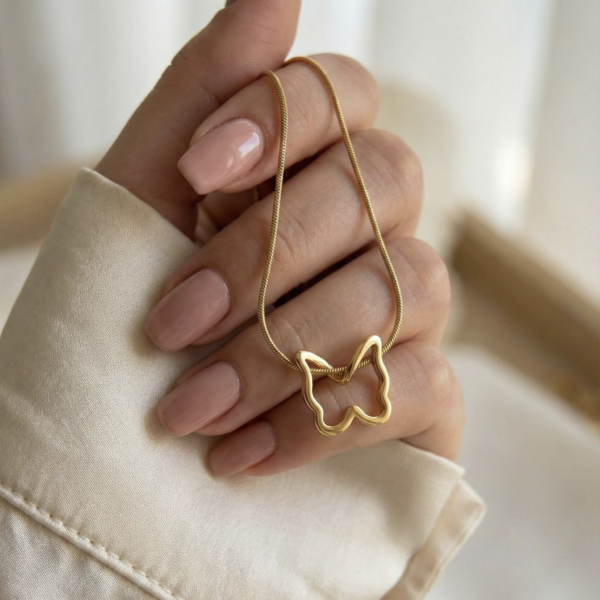 Golden Mariposa Necklace - The Pastel Gem - Imitation Jewellery - 4 Golden Mariposa Necklace