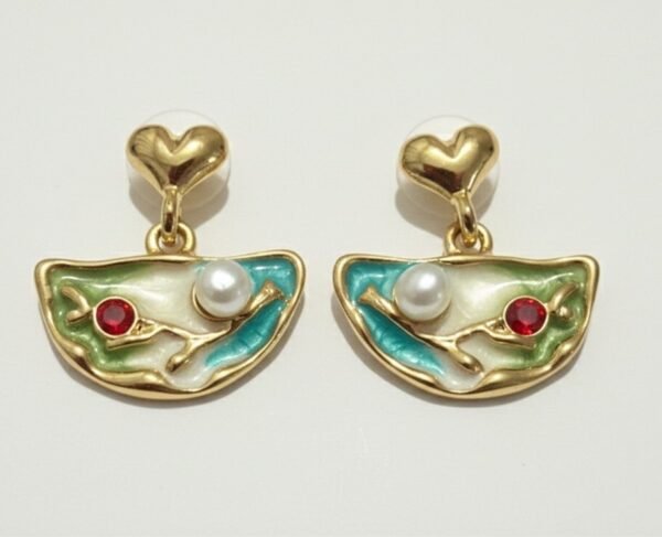 Vintage Enamel Earrings