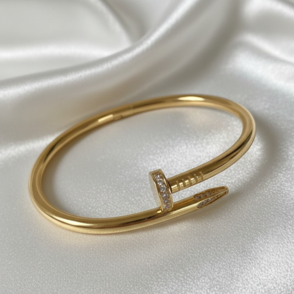 Nail Design Bracelet - The Pastel Gem - Anti Tarnish Jewelery 2 Nail Design Bracelet (with stones)