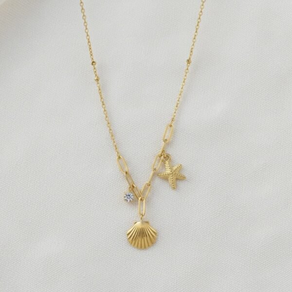 Coastal Charm Necklace - The Pastel Gem - Best Luxury Jewellery Brand - 1-2 Coastal Charm Necklace