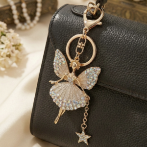 Crystal Ballerina Keyring - The Pastel Gem - Imitation Jewellery - 3 Crystal Ballerina Keyring (White)