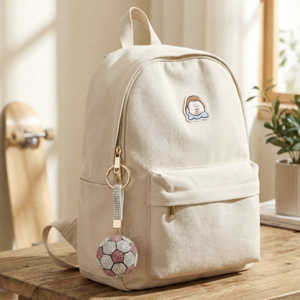 Crystal Football Keyring