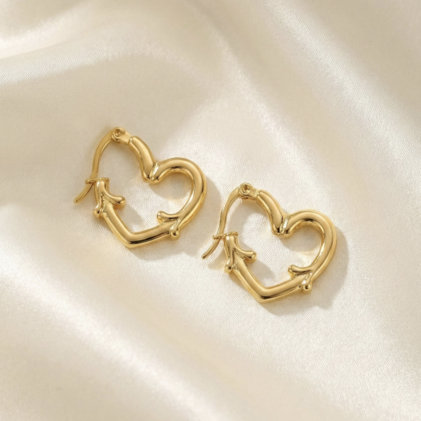 Gilded Heart Hoops