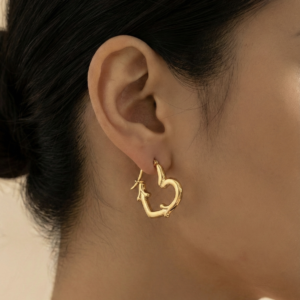 Gilded Heart Hoops