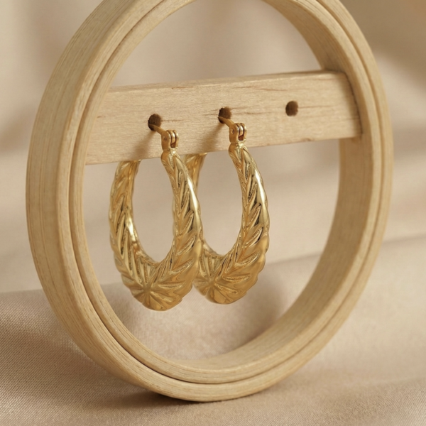 Golden Laurel Hoops