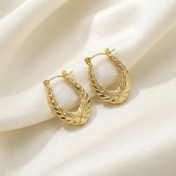 Golden Laurel Hoops