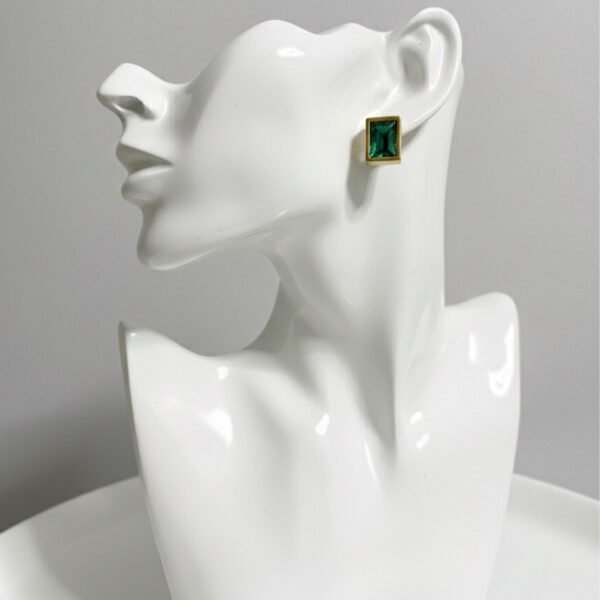 Green Crystal Cut Set - The Pastel Gem - Imitation Jewellery - 1 Green Crystal Cut Necklace-Earring Set