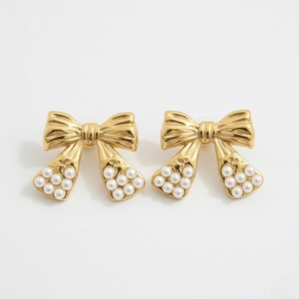 Pearl Bow Earrings