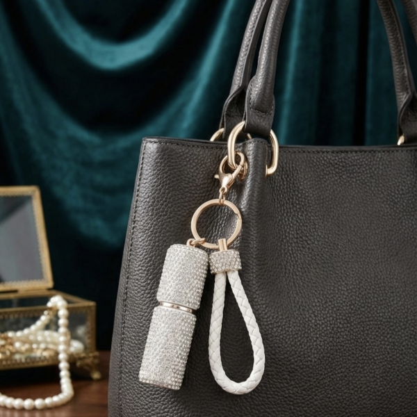 Sparkle Perfume Atomizer - The Pastel Gem - Imitation Jewellery - 2 White Sparkle Atomizer Keyring