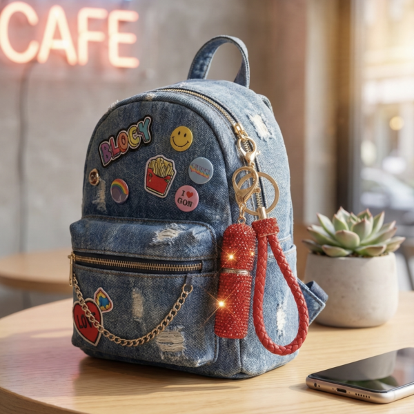 Sparkle Perfume Atomizer - The Pastel Gem - Imitation Jewellery - 6 Red Sparkle Atomizer Keyring