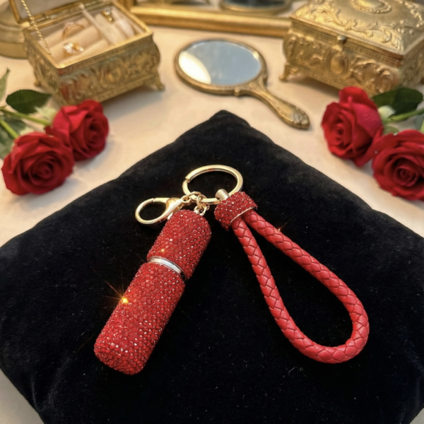 Sparkle Perfume Atomizer - The Pastel Gem - Imitation Jewellery - 8 Red Sparkle Atomizer Keyring