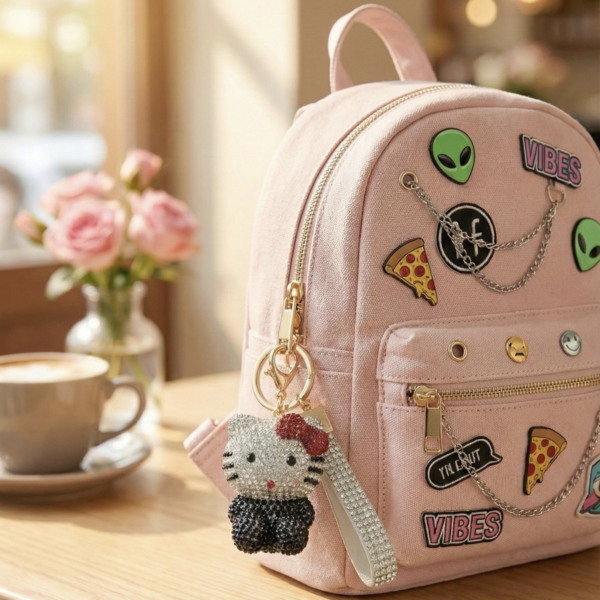 Sparkling Crystal Kitten Keyring - The Pastel Gem - Best Luxury Jewellery Brand - 3 Sparkling Crystal Kitten Keyring