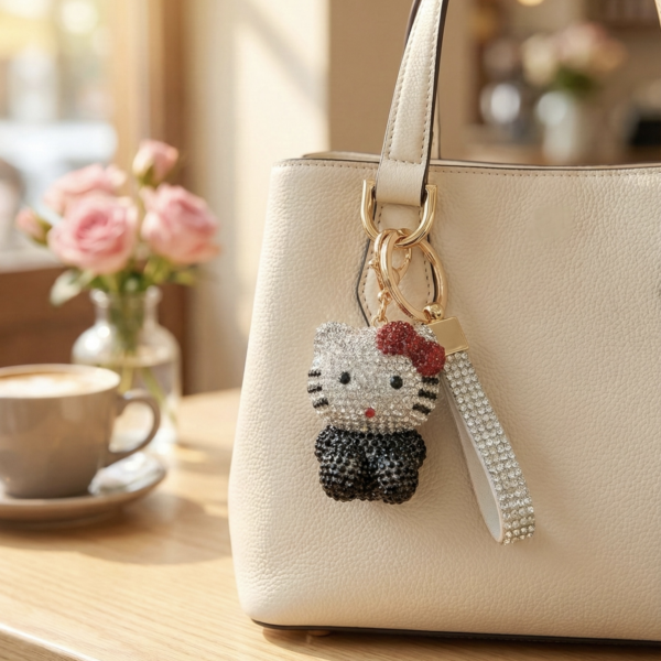 Sparkling Crystal Kitten Keyring - The Pastel Gem - Best Luxury Jewellery Brand - 4 Sparkling Crystal Kitten Keyring