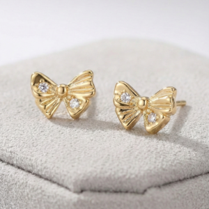Crystal Bow Studs Earrings