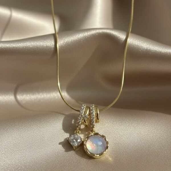 The Pastel Gem - Best Luxury Jewellery Brand - Opal Charm Necklace - 3-1 Opal Charm Necklace