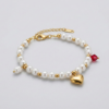 Heart Pearl Charm Bracelet