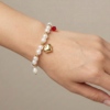 Heart Pearl Charm Bracelet