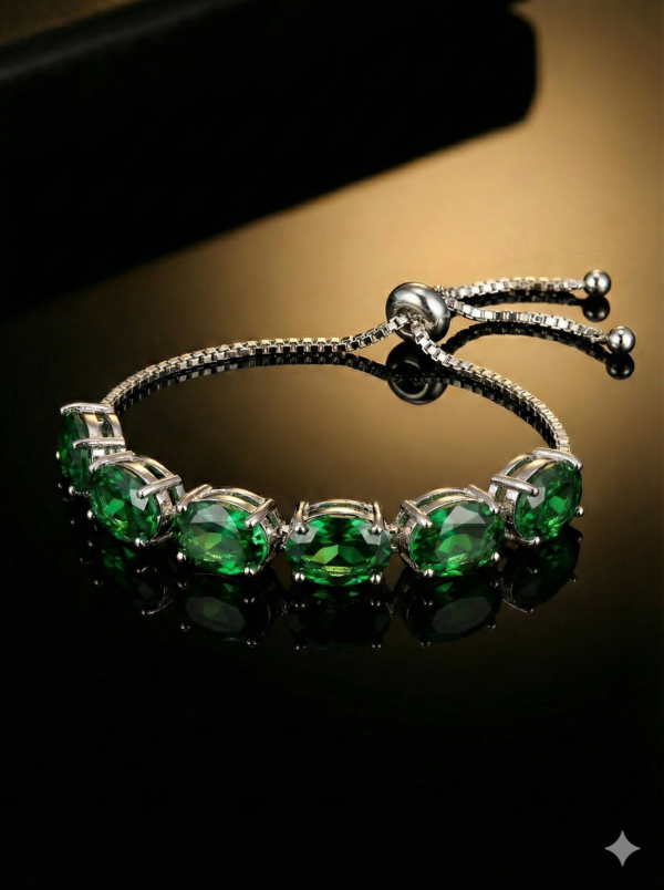 34-1 Green Tennis Bracelet