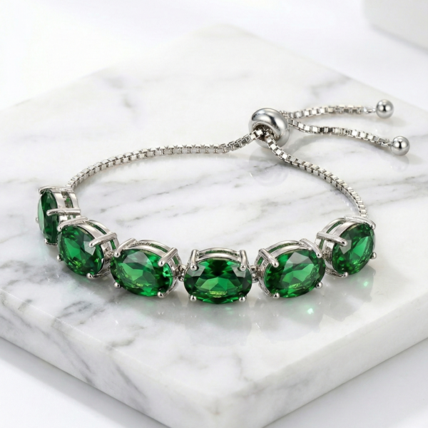 34-2 Green Tennis Bracelet