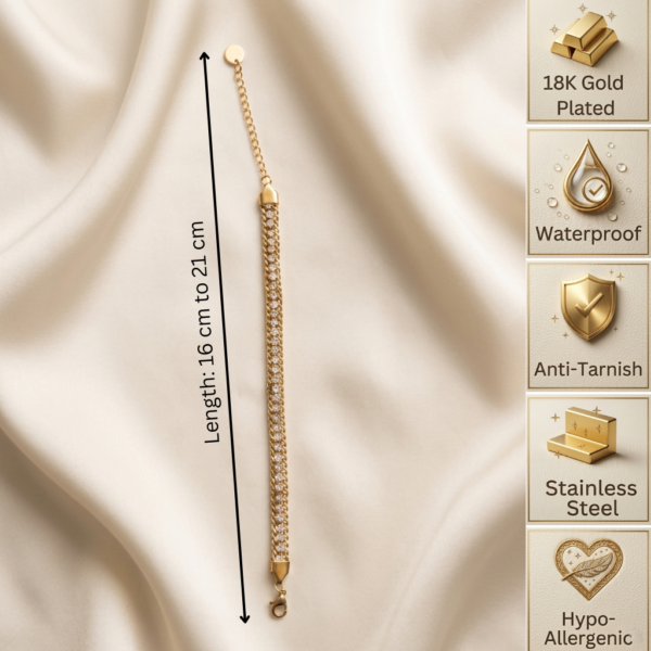 8 Gold Crystal Tennis Bracelet