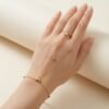 1 - Gold Heart Crystal Hand Chain Bracelet - The Pastel Gem - Best Anti Tarnish Jewellery Gold Heart Crystal Hand Chain Bracelet