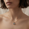 11 - Gold Cushion Stone Pendant Necklace - The Pastel Gem - Best Anti Tarnish Jewellery Gold Cushion Stone Pendant Necklace