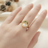 11 - Gold Pearl Cherry Oval Ring - The Pastel Gem - Best Anti Tarnish Jewellery Gold Pearl Cherry Oval Ring