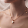 14 - Gold Cushion Stone Pendant Necklace - The Pastel Gem - Best Anti Tarnish Jewellery Gold Cushion Stone Pendant Necklace