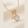 Gold Moonstone Charm Necklace