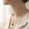 16 - Gold Cushion Stone Pendant Necklace - The Pastel Gem - Best Anti Tarnish Jewellery Gold Cushion Stone Pendant Necklace