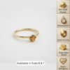 Gold Mini Sculpted Rose Ring