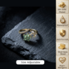 Gold Green Floral Bypass Ring