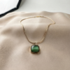 19 - Gold Cushion Stone Pendant Necklace - The Pastel Gem - Best Anti Tarnish Jewellery Gold Cushion Stone Pendant Necklace