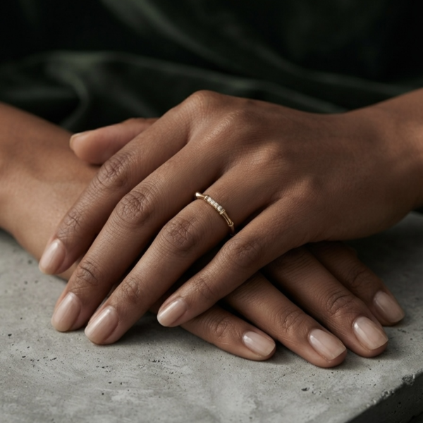 Gold Bamboo Crystal Ring