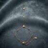 2 - Gold Heart Crystal Hand Chain Bracelet - The Pastel Gem - Best Anti Tarnish Jewellery Gold Heart Crystal Hand Chain Bracelet