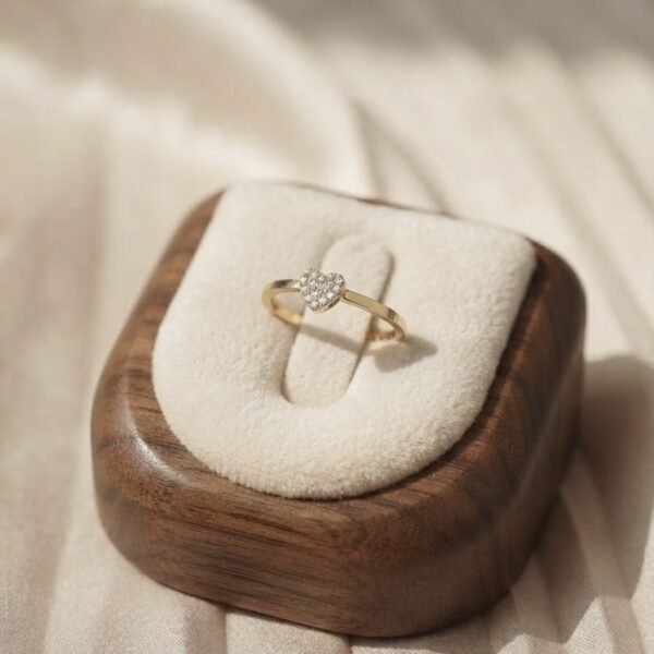 2 - Gold Pavé Crystal Heart Ring - The Pastel Gem - Best Anti Tarnish Jewellery Gold Pavé Crystal Heart Ring