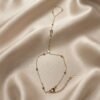 2 - Gold Square Crystal Hand Chain Bracelet - The Pastel Gem - Best Anti Tarnish Jewellery Gold Square Crystal Hand Chain Bracelet
