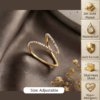 Gold Crystal Chevron Wrap Ring