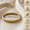 Gold Screw Engraved Hinged Bangle