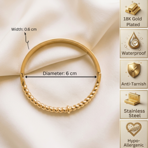 27 Gold Nail Silhouette Bangle