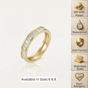 28 - Gold Channel Cut Eternity Ring - The Pastel Gem - Best Anti Tarnish Jewellery Gold Channel Cut Eternity Ring