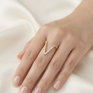 3 - Gold Crystal Chevron Wrap Ring - The Pastel Gem - Best Anti Tarnish Jewellery Gold Crystal Chevron Wrap Ring