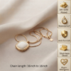 3 - Gold Cushion Stone Pendant Necklace - The Pastel Gem - Best Anti Tarnish Jewellery Gold Cushion Stone Pendant Necklace