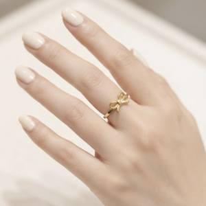 Gold Ribbon Bow Ring
