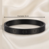 32 Black Screw Detail Minimalist Oval Bangle