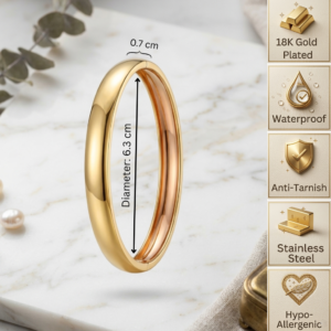 33 Gold Chunky Minimalist Oval Bangle